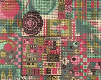 Klimt Gustav Pistache - Toile pour tapisserie imprimée au point d'aiguille