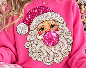 Strass-Weihnachtsmann PNG | Kaugummi-Weihnachtsdesign (Digitaler Download)