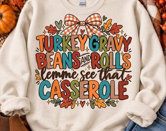 Funny Thanksgiving Turkey Gravy PNG | Fall Casserole Design (Digital Download)