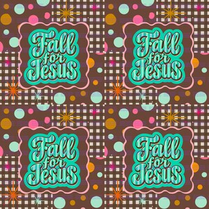 Fall For Jesus Patchwork Seamless | Digital höstdesign | Trendig höstsömlös