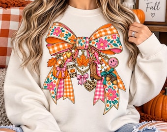 Fall Coquette Bow PNG | Preppy Sublimation Design (Digital Download)