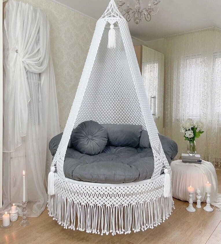 Macrame Hanging Chair Macrame Porch Rocking Swing Hammock - Etsy