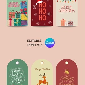 Christmas Gift Tags, Holiday Wishes, Editable Template (Digital Download) image 3