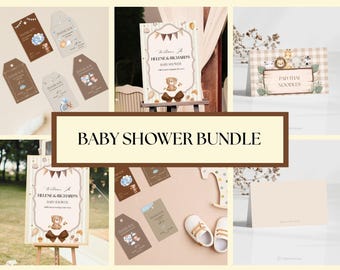 Bun in the Oven Baby Shower Bundle: Editable Canva Templates (Digital Download)