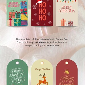 Christmas Gift Tags, Holiday Wishes, Editable Template (Digital Download) image 4