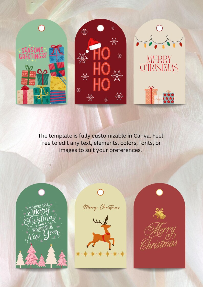 Christmas Gift Tags, Holiday Wishes, Editable Template (Digital Download) image 4