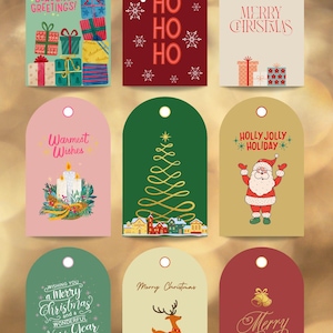 Christmas Gift Tags, Holiday Wishes, Editable Template (Digital Download) image 1