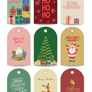 Christmas Gift Tags, Holiday Wishes, Editable Template (Digital Download) image 2