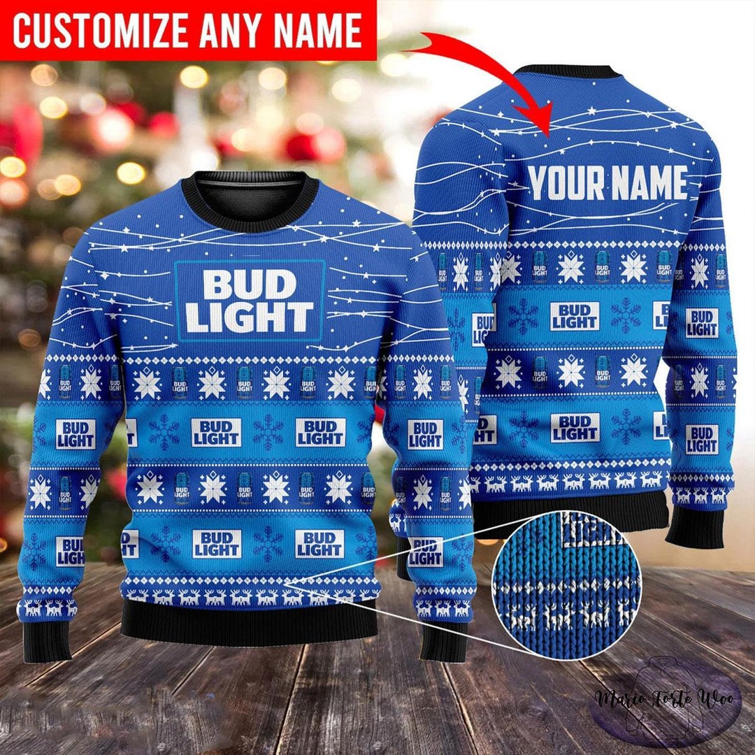 Ugly Christmas Sweater Bud Light Sweater Men Bud Light Ugly Etsy
