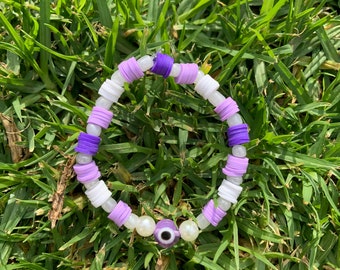 purple evil eye bracelet