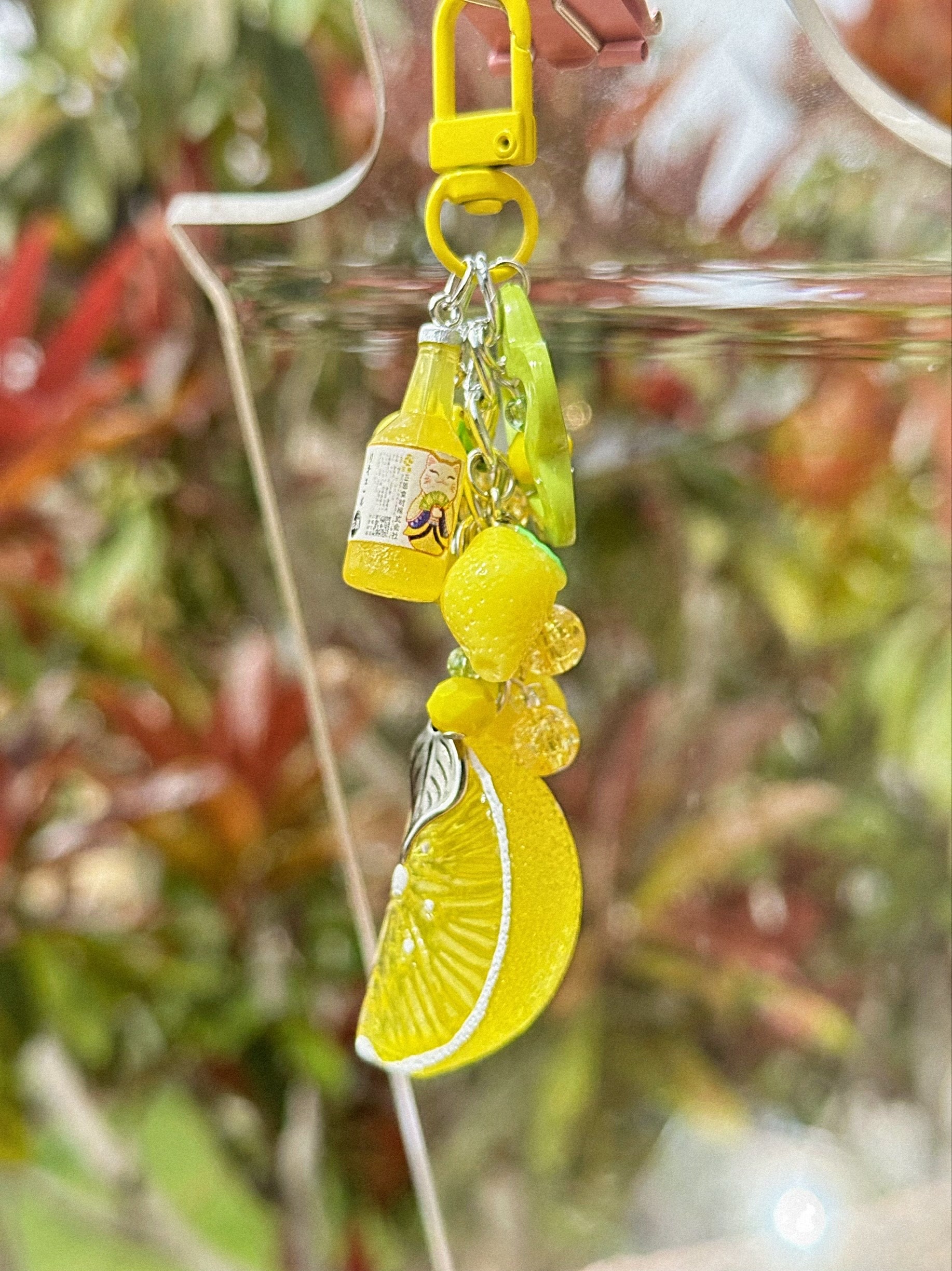 Lemonade Keychain | Dangly Yellow Themed Keychain, Fruity