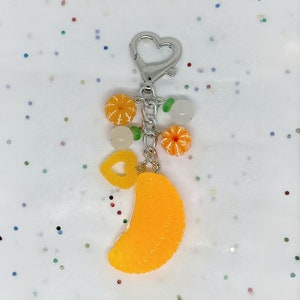 Orange Fruit Keychain | fun & bright tangerine, clementine, mandarin charms