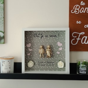 Personalized frame for newlyweds with Playmobil, original gift idea to offer at the wedding