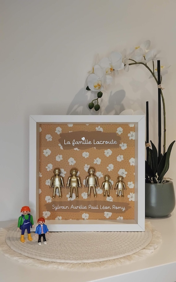 Tableau famille personnalisé avec prénoms – idée cadeau maman, grands-parents, naissance – décoration souvenir unique, thème pop