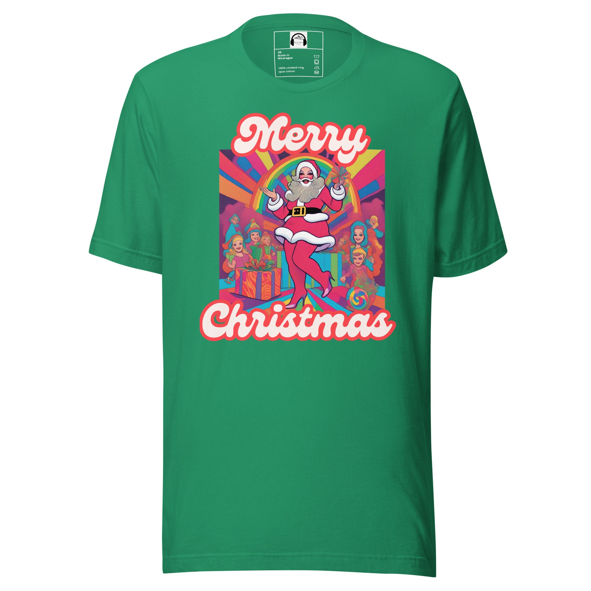 Drag Queen Santa and Friends Psychedelic Merry Christmas Unisex T-shirt ...
