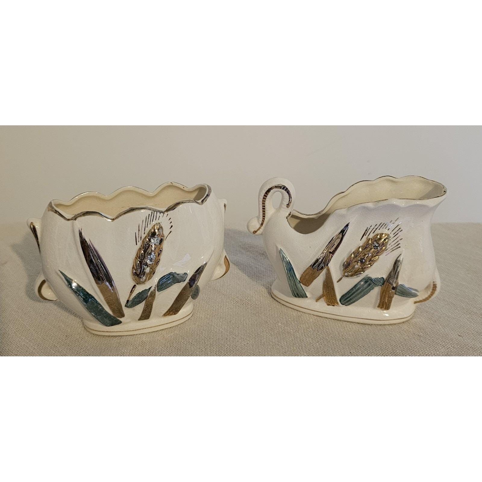 陶器製クリーマー 白黒装飾 ヴィンテージ装飾シュガー＆クリーマーセット 日本製 7005 - Etsy 日本