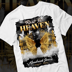 Rust in de hemel PNG, Black Gold Sky Heaven&#39;s Gate Memorial Achtergrond voor begrafenis en herdenking. Canva RIP Memorial T-shirt sublimatie