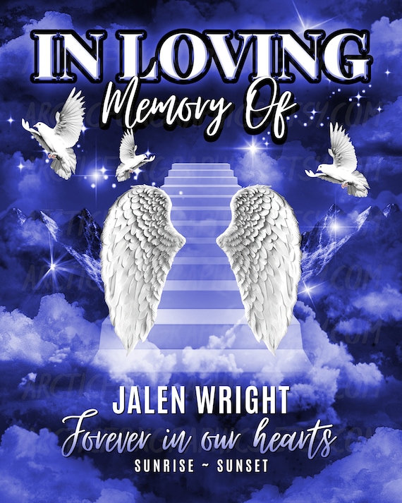 BLUE in Loving Memory PNG Memorial Template Add Pictures and -   Australia in 2023