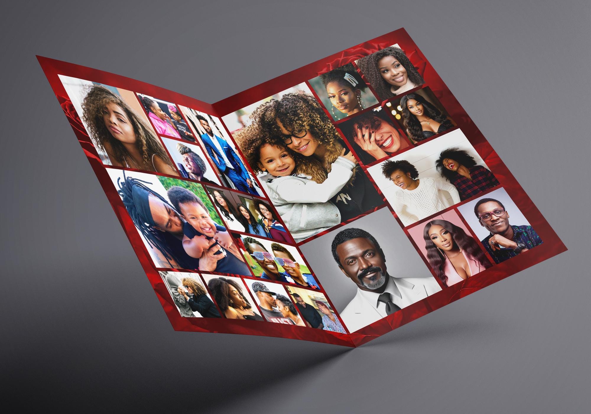 Red & Gold Funeral Program (8 Pages) Celebration of Life Obituary ...