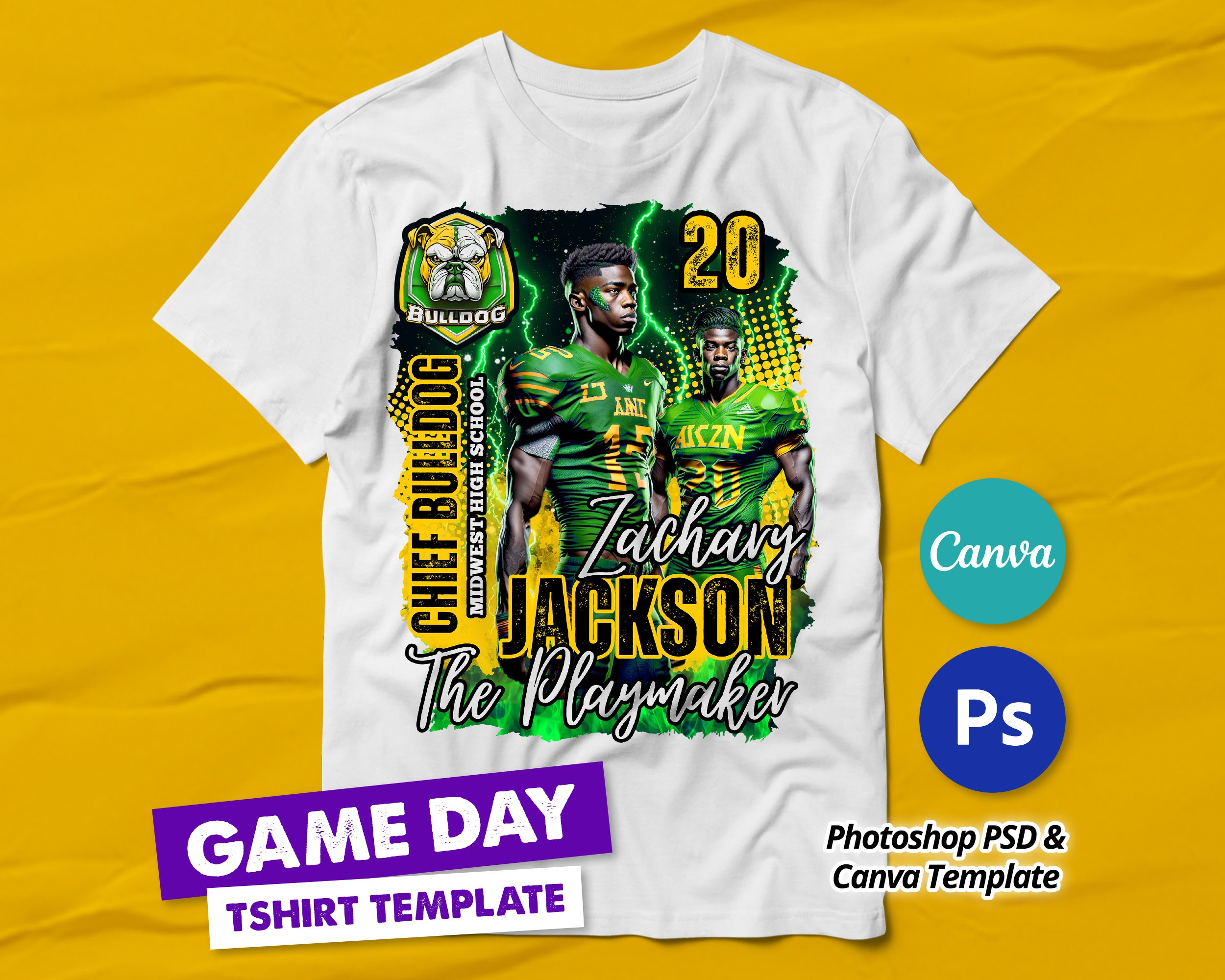 Football Game Day T-shirt Design, Sports T-shirt Template for 