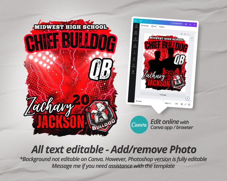 Black & Red Football Game Day T-shirt Design, Sports T-shirt Template for Canva and Photoshop, 3D Match Day T-Shirt Design for Sublimation, DTF or DTG
