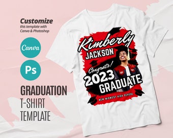 Graduation T-Shirt Design editable in Canva & Photoshop, 2024 Graduation Family T-Shirt Design Template for Sublimation, DTF or DTG