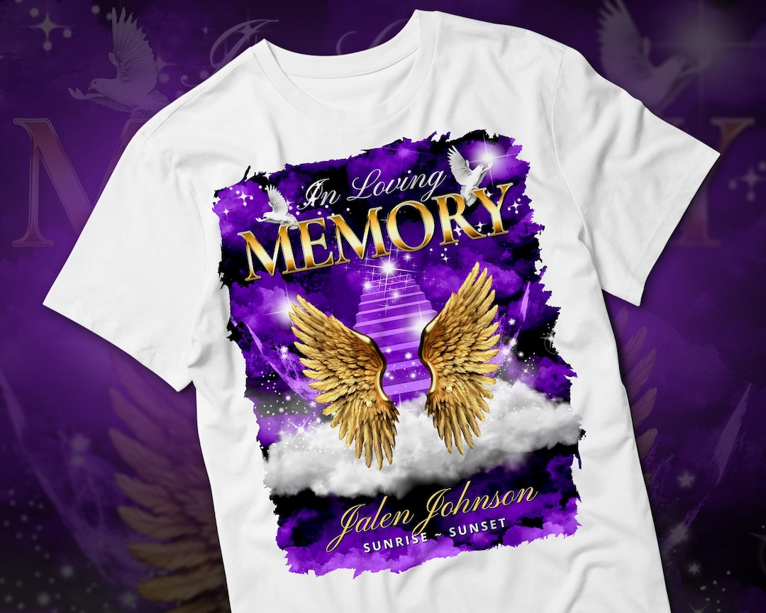 In Loving Memory PNG, Purple Gold Heaven's Stairway Memorial Background
