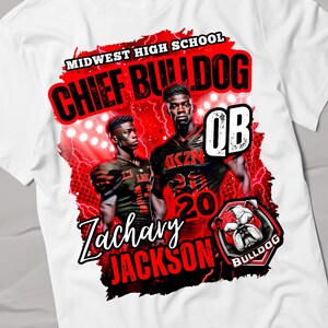 Black & Red Football Game Day T-shirt Design, Sports T-shirt Template for Canva and Photoshop, 3D Match Day T-Shirt Design for Sublimation, DTF or DTG