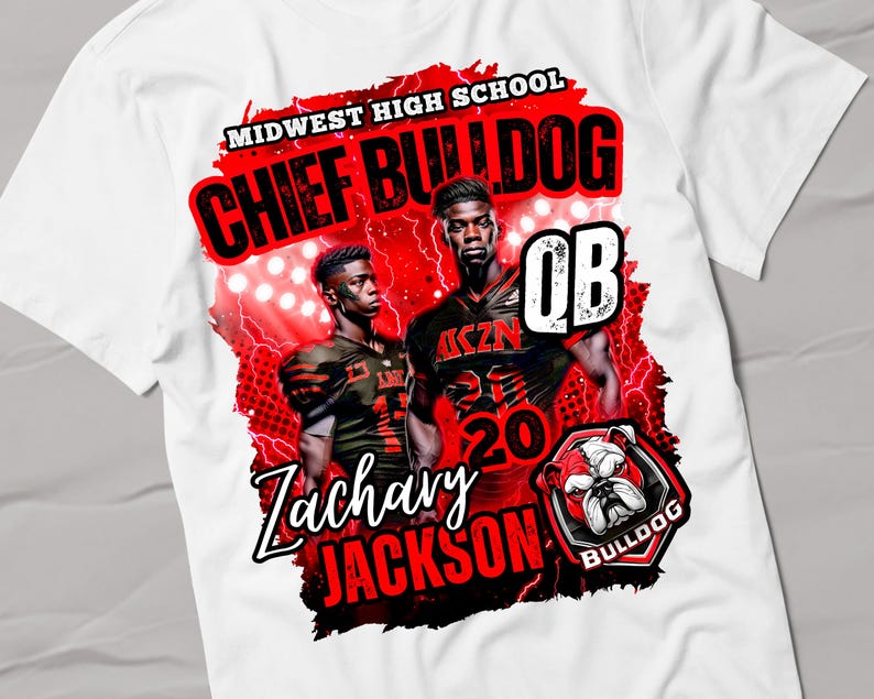 Black & Red Football Game Day T-shirt Design, Sports T-shirt Template for Canva and Photoshop, 3D Match Day T-Shirt Design for Sublimation, DTF or DTG
