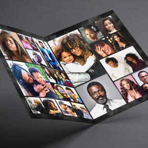 17" x 11" Tabloid size (8.5" x 11" Folded) Bi-Fold Booklet, Elegant Black & Gold Funeral Program (8 pages) In Loving Memory Obituary Program | Memorial Program | Celebration of Life | Canva Template
