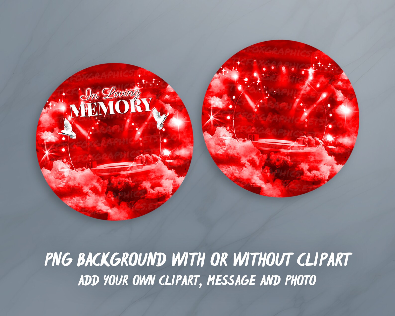 In Loving Memory Pin Button PNG, Red Cloudy Sky Heaven Button Pin ...