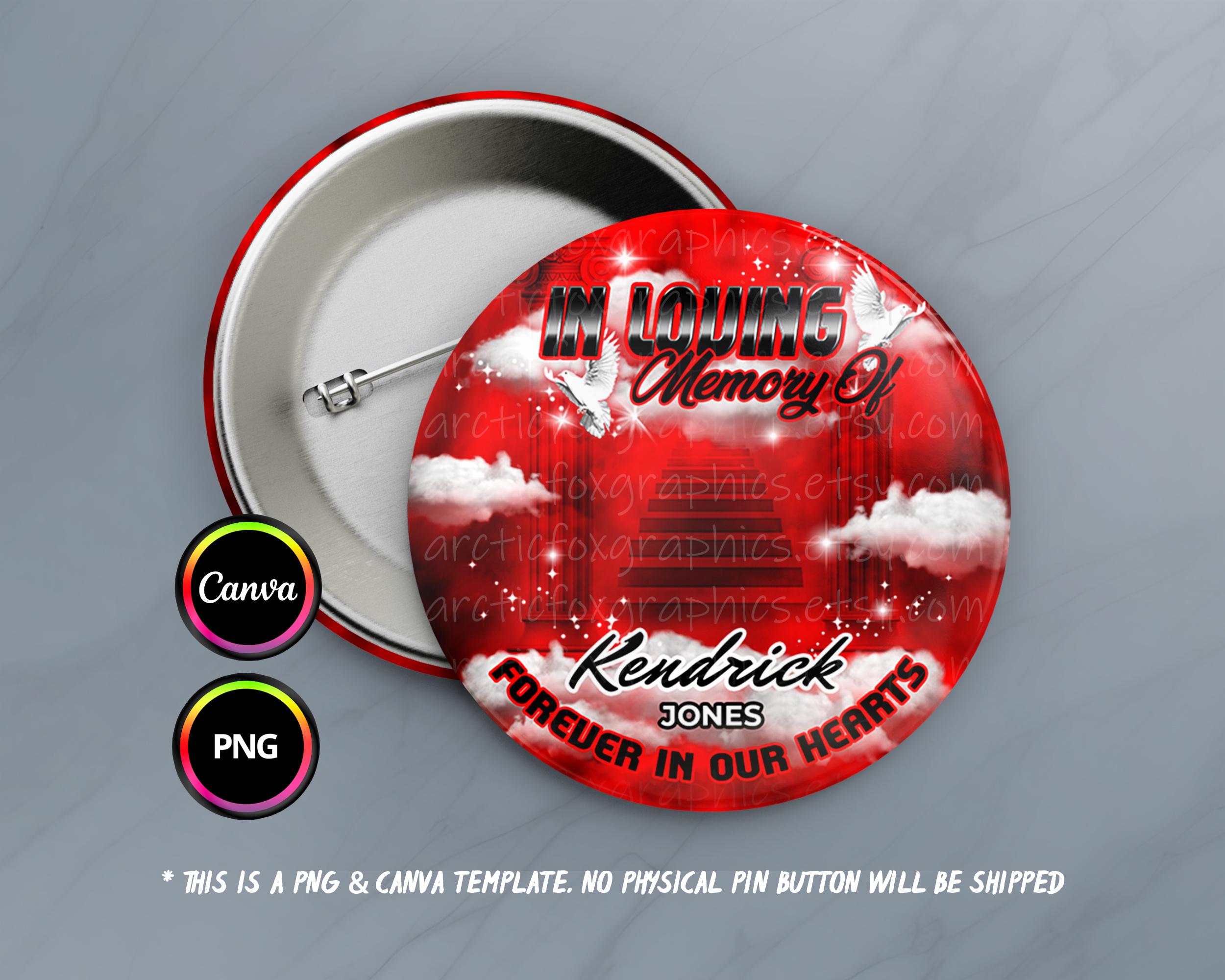 In Loving Memory Pin Button PNG, Red Cloudy Sky Heaven's Gate Button ...