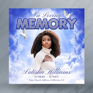 Funeral Invitation & Memorial Announcement Canva Template. Digital Funeral Invite, Memorial Announcement E-vite, Memorial Instagram Flyer