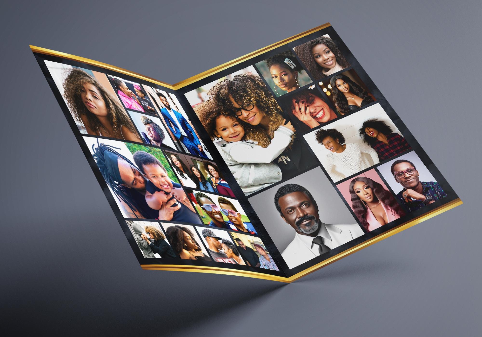 Dark Blue & Gold Funeral Program (8 Pages) Celebration of Life Obituary ...