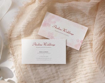 Wedding Planner Business Card Template, Editable Canva Business Card, Event Planner Branding, Minimal Pink Business Card, Instant Download