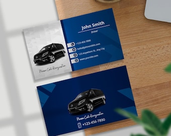 VIP Taxi Business Card Template | Airport Transfer Driver Card | Uber Style Chauffeur Visiting Card | Editable Canva Design