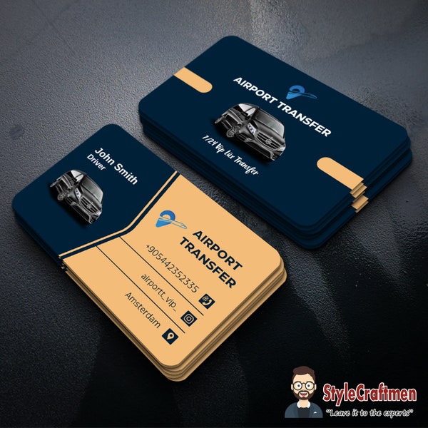 airport transportation business cards personalization