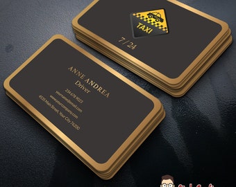 taxi airport transportation business cards personalization