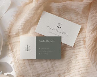 Lawyer Business Card Template Canva, Attorney Business Card, Elegant Legal Branding Design, Editable Canva Card