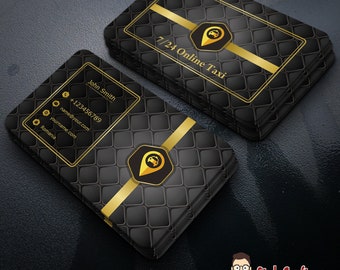 uber taxi gold black business card personalized