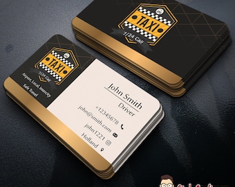 taxi business gold card modern personalization