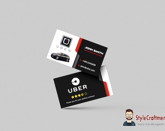 uber taxi business card personalized