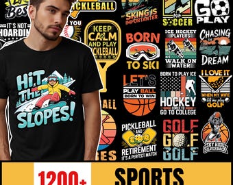 Sports Design Mega-bundel: 1200 + PNG- en SVG-bestanden (digitale download)