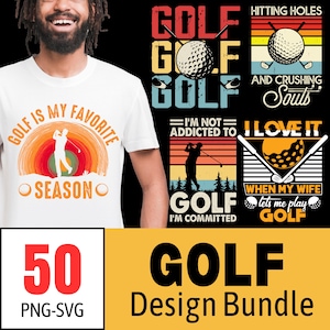 Golf T-Shirt Design Bundle - 50 PNG- und SVG-Dateien | Lustige Golf Zitate | Spieltag | Disc Golf Grafiken | Sportliebhaber | Golf Dad Clipart Png