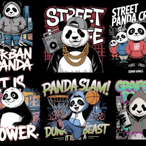 6 urban streetwear panda designs.