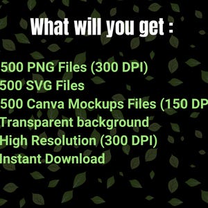 This is what you will get after purchasing our bundle. In this bundle you will get 500 PNG Files of cute and Funny animals with 300 DPI, 500 SVG files, 500 canva mockup files, These files provides instant download and high resolution.