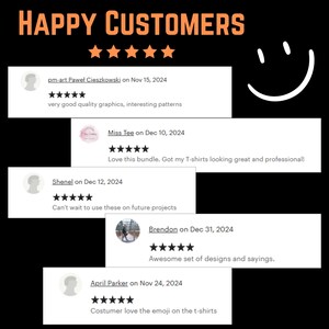 Showcase of 4-5 customer reviews highlighting positive feedback on the 50 PNG gaming bundle."
