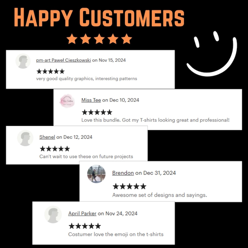 Showcase of 4-5 customer reviews highlighting positive feedback on the 50 PNG gaming bundle."