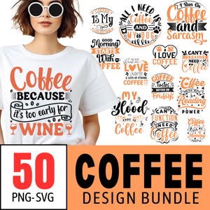 Coffee Lover Design Bundle PNG-SVG | Coffee Sublimation | Coffee Silhouette | Funny Coffee png| Coffee Mug SVG | Coffee Quote | Retro Coffee