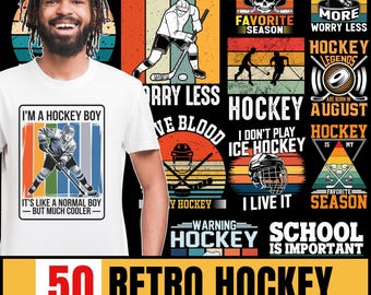 Retro Hockey Shirt Designs: 50 PNG- und SVG-Dateien